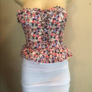 H&M Floral Peplum Bustier NWT